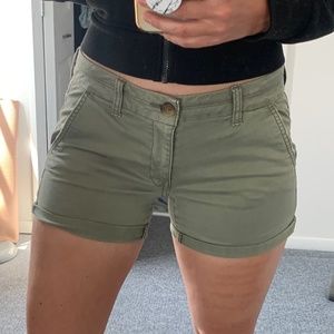 American Eagle Khaki Midi Shorts